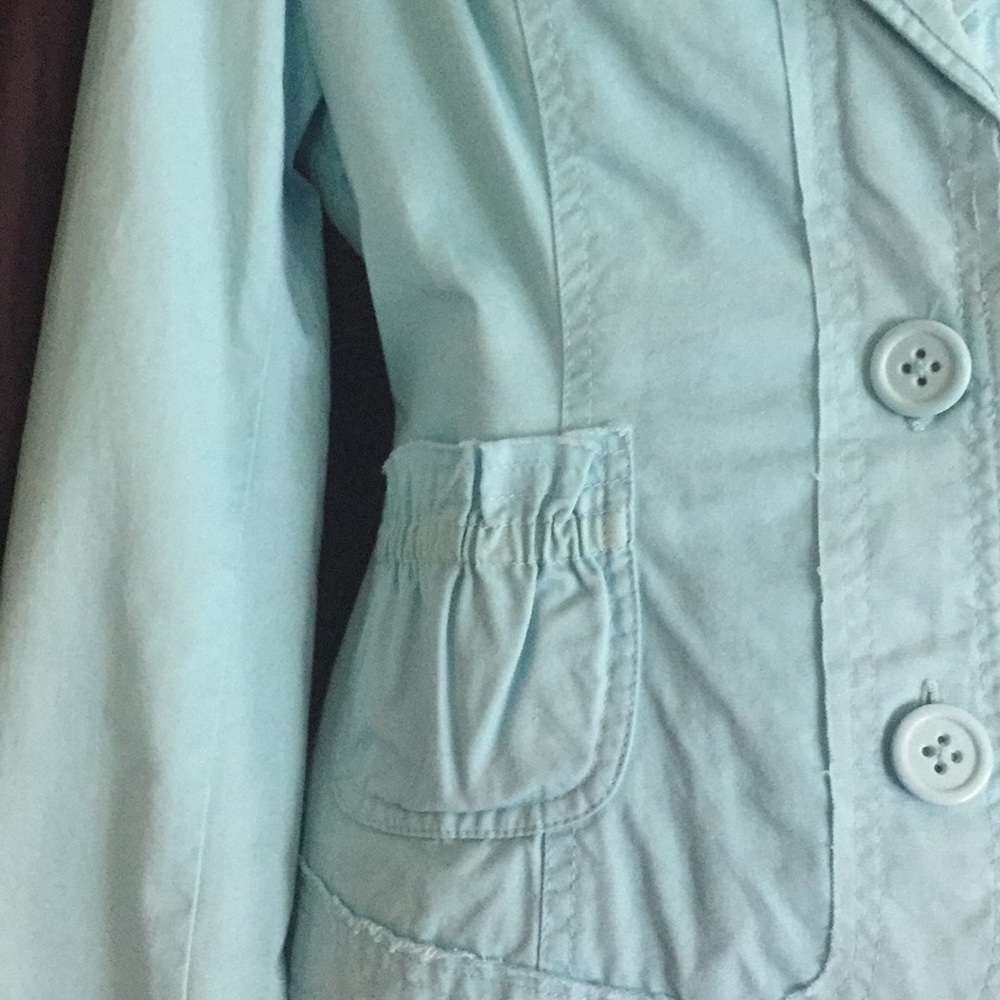 Blue lined cotton blazer
